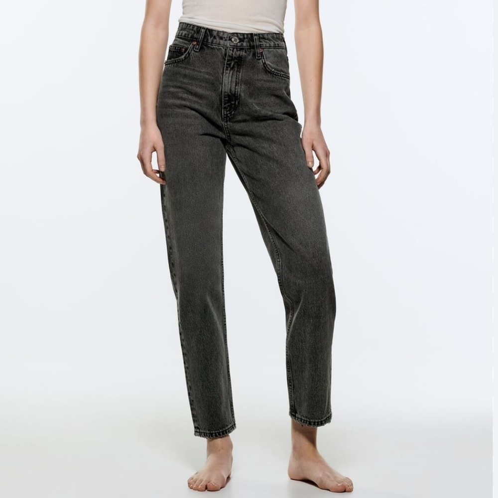 Zara The 90s Mom Fit Jeans Black Size 0